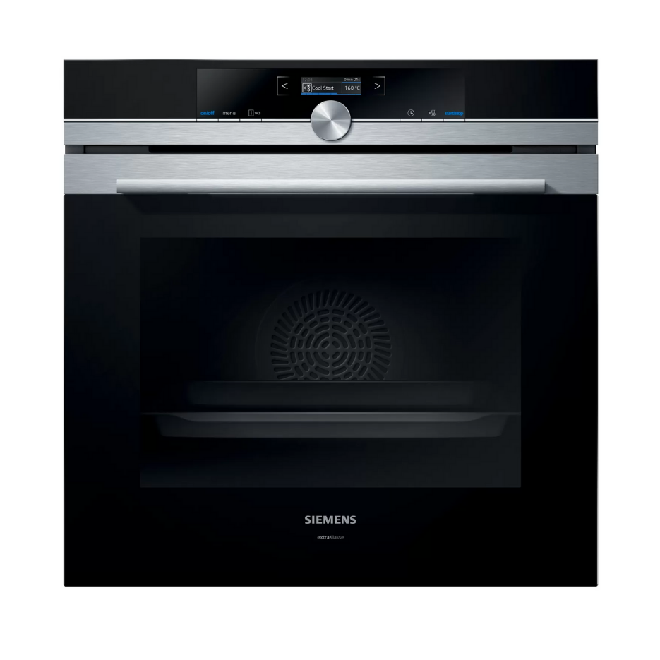 Siemens Four pyrolyse électrique encastrable 71L, classe A+ avec 13 modes de cuisson + Écran TFT, 60 x 60, Inox (HB674GBS1)